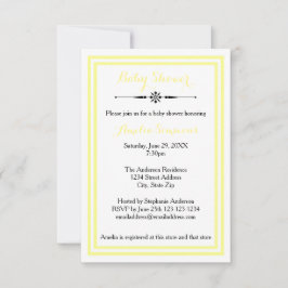 Double Trim Jaune - Invitation Baby shower 3x5