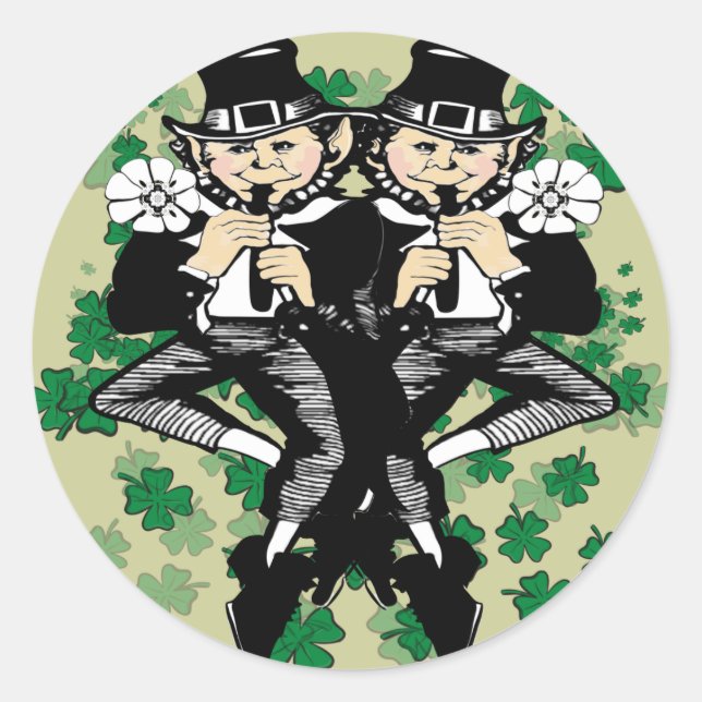 Double Trouble Lucky Irish Twins Runder Aufkleber (Vorderseite)