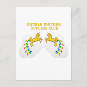 Double Unicorn Erfolg Club Postkarte