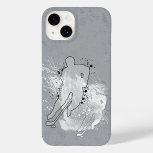 Double Vision Hockey Player Grau Case-Mate iPhone 14 Hülle