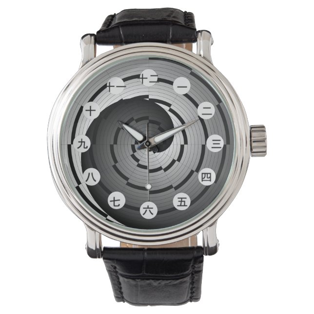 Double Yin Yang Spiral (JPN) von Kenneth Yoncich Armbanduhr (Vorderseite)