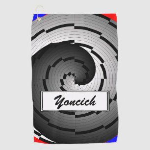Double Yin Yang Spiral von Kenneth Yoncich Golfhandtuch