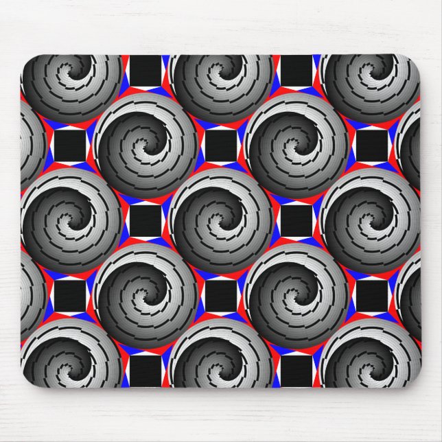 Double Yin Yang Spiral von Kenneth Yoncich Mousepad (Vorne)