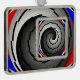 Double Yin Yang Spiral von Kenneth Yoncich Rahmen-Ornament Silber (Rechts)