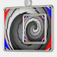 Double Yin Yang Spiral von Kenneth Yoncich Rahmen-Ornament Silber (Links)