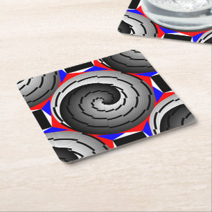 Double Yin Yang Spiral von Kenneth Yoncich Rechteckiger Pappuntersetzer