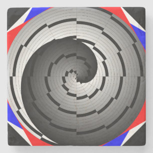 Double Yin Yang Spiral von Kenneth Yoncich Steinuntersetzer