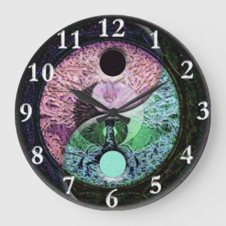 Double Yin Yang Tree of Life Große Wanduhr