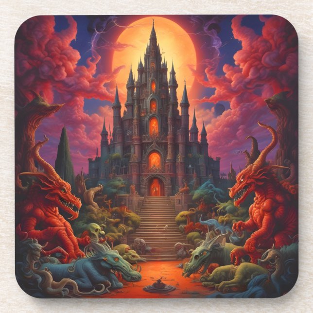 Double Your Dragon Fantasy Final Getränkeuntersetzer (Vorderseite)