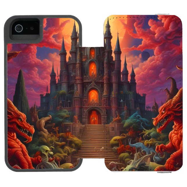 Double Your Dragon Fantasy Final Incipio iPhone Geldbeutel-Hülle (Folio Geöffnet)