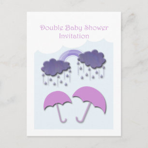Doubles cartes d'invitation de baby shower
