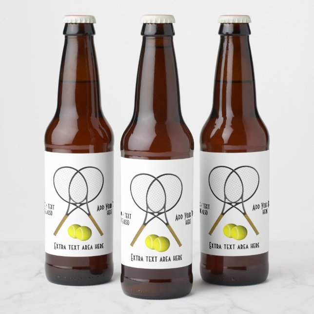 Doubles de tennis 3 zones de texte Bière Étiquette (Bouteilles)
