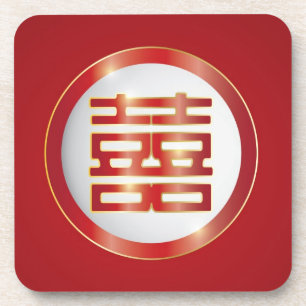 Doubles dessous de verre de liège de mariage de