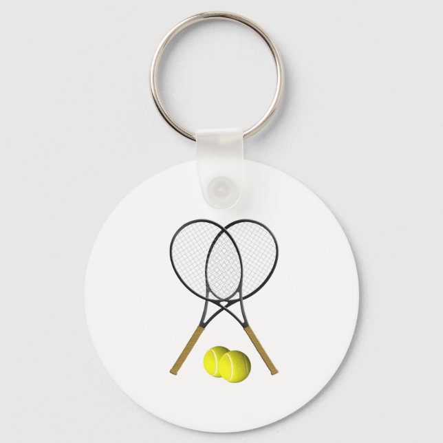 Doubles Tennis Sport Theme Schlüsselanhänger (Vorderseite)