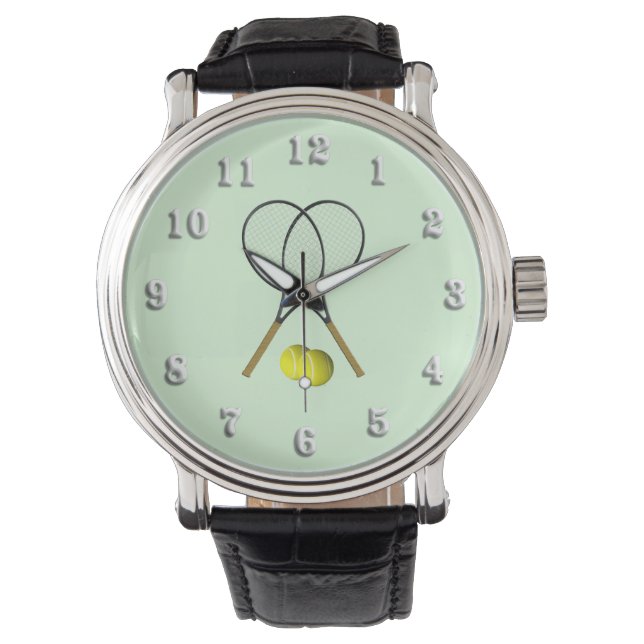 Doubles Tennis Thema Sport Armbanduhr (Vorderseite)