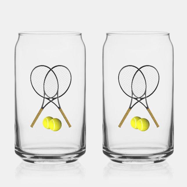 Doubles Tennis Thema Sport Dosenglas (Vorderseite)