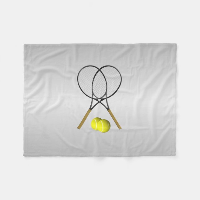 Doubles Tennis Thema Sport Fleecedecke (Vorderseite (Horizontal))