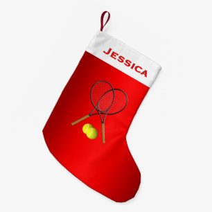 Doubles Tennis Thema Sport Kleiner Weihnachtsstrumpf