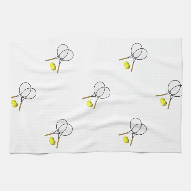 Doubles Tennis Thema Sport Küchentuch (Horizontal)