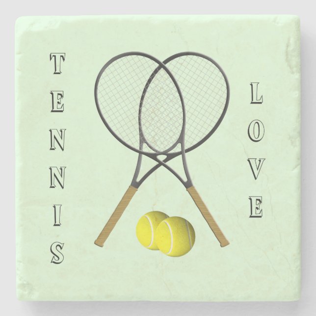 Doubles Tennis Thema Sport Personal Steinuntersetzer (Vorderseite)
