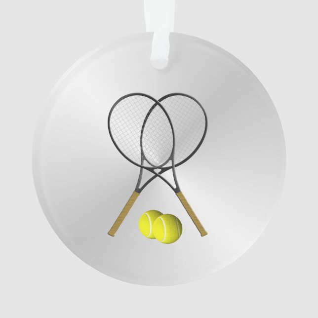 Doubles Tennis Thema Sport Silver Ornament (Rückseite)