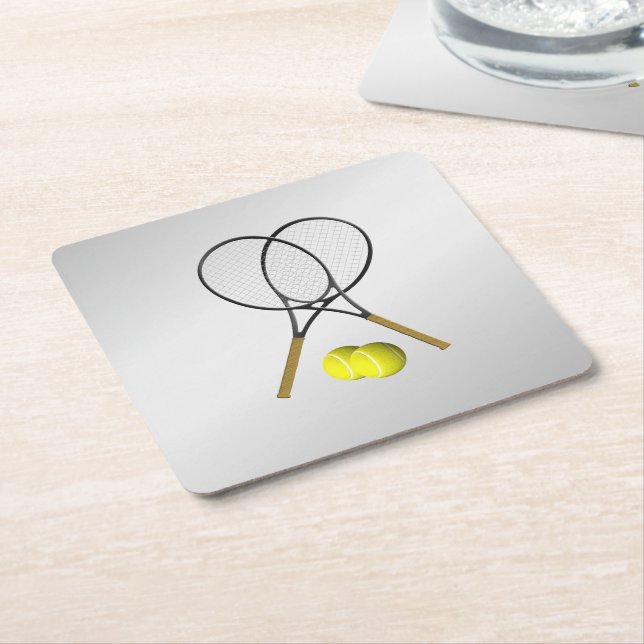Doubles Tennis Thema Sport Silver Rechteckiger Pappuntersetzer (angewinkelt)