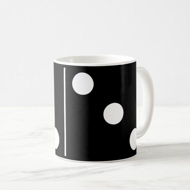 Doubles Three Black Domino Tasse (VorderseiteRechts)