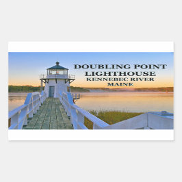 Doubling Point Lighthouse, Arrowsic Island, Maine Rechteckiger Aufkleber