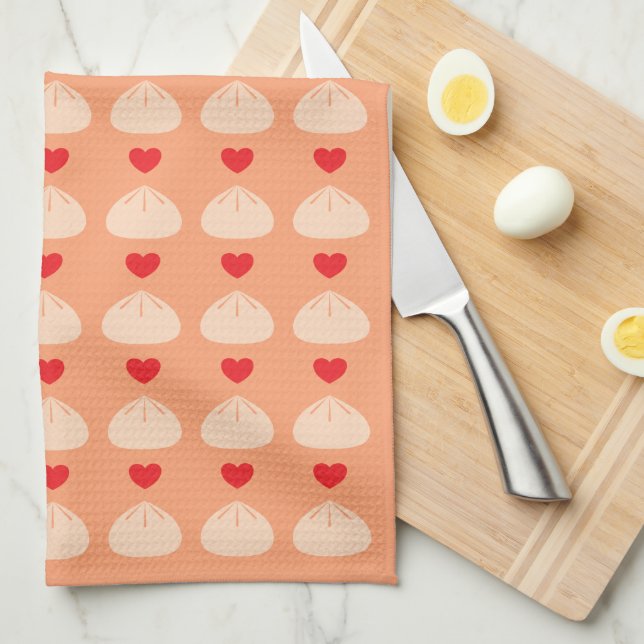 Doublure Amour Cantaloupe Serviette de cuisine (Quart Plié)