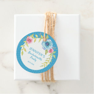 Douce Étiquette de Fête de Bachelorette Rose Bleu