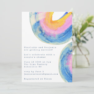 Douce Invitation de Fête de Couple au Tourbillon d