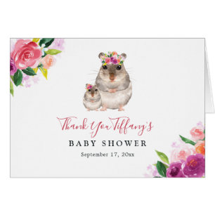 Douce Maman Florale Et Bébé Souris Baby Shower