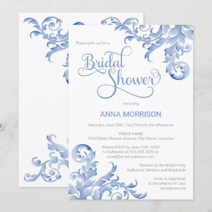Douce Mariage sous la pluie de Fleurs Invitation F