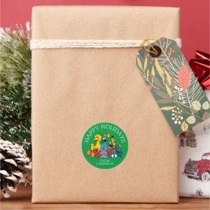 Douce rue Sésame   Étiquette de cadeau de Noël joy