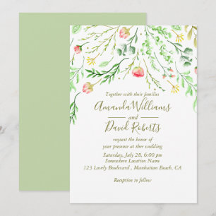 Doucement romantique   Faire-part de mariage flora