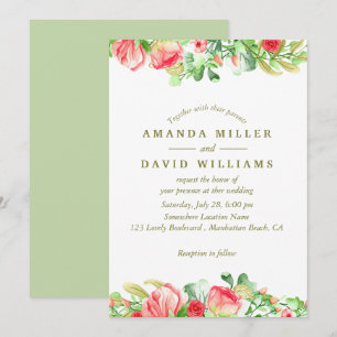 Doucement romantique Faire-part de mariage flora