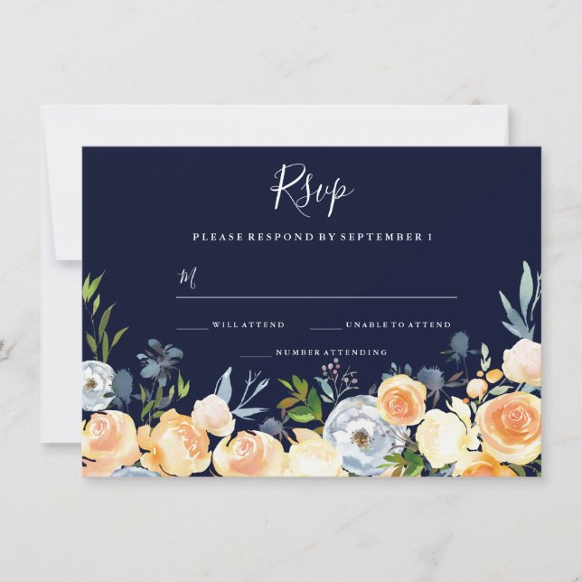 Douces fleurs de pêche Faire-part de mariage de ma (Devant)