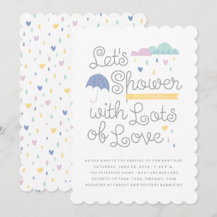 Douche avec Amour Baby shower Invitation - Bleu