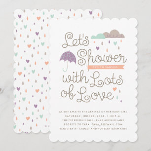 Douche avec Amour Baby shower Invitation - Violet