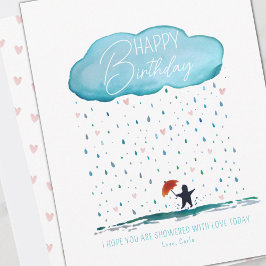 Douche avec Love Anniversaire Carte de vacances