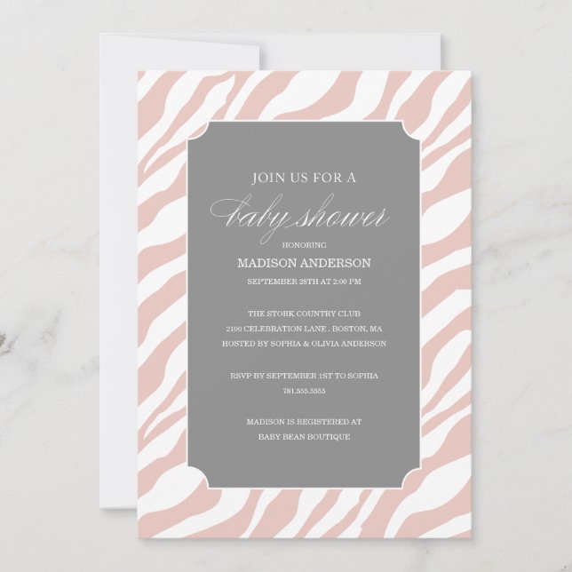 DOUCHE CHIC SAFARI | INVITATIONS DE DOUCHE BÉBÉ (Devant)