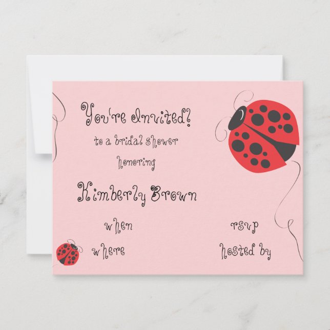 Douche de coccinelle ou invitation nuptiale de (Devant)