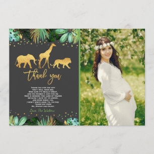Douche de jungle de carte de remerciements de baby