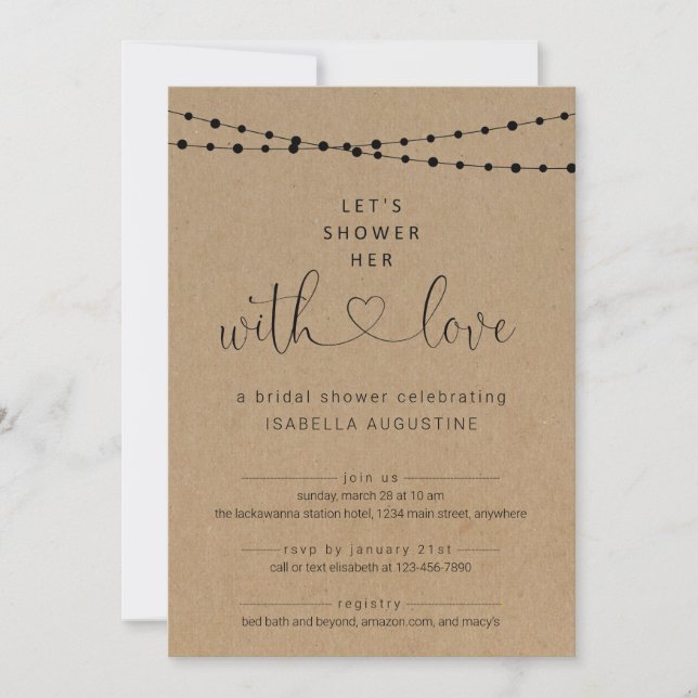 Douche elle avec amour nuptiale douche Invitation (Devant)