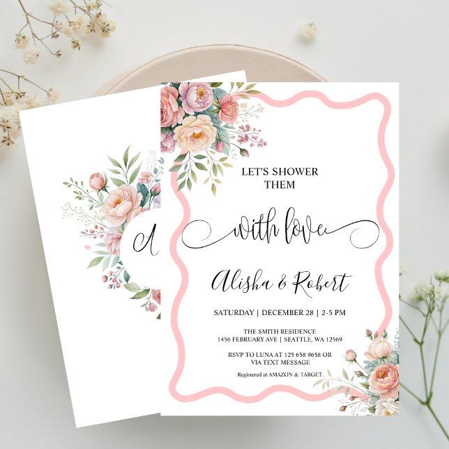 Douche-les avec Amour Couples invitation de douche (Créateur téléchargé)