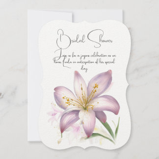Douche nuptiale aux fleurs Lily. Invitation floral