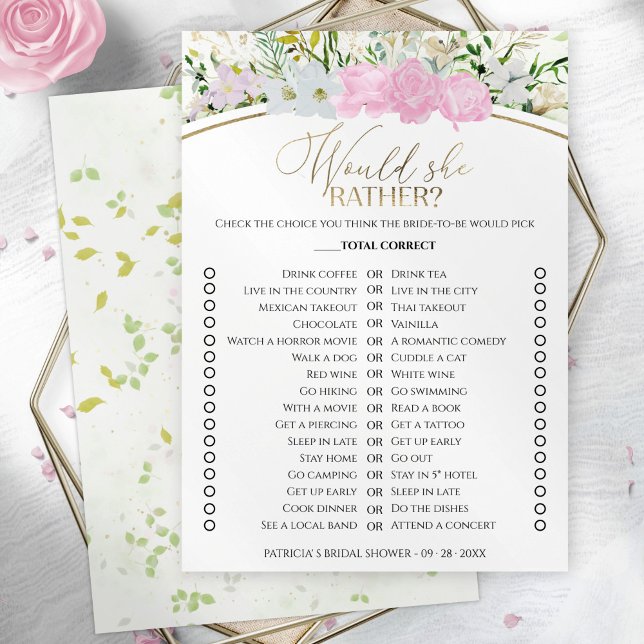 Douche nuptiale printanière Plaisir carte de jeu (Créateur téléchargé)