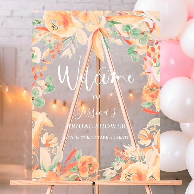 Douche nuptiale rose gras (Bold pink floral watercolor bridal shower welcome)