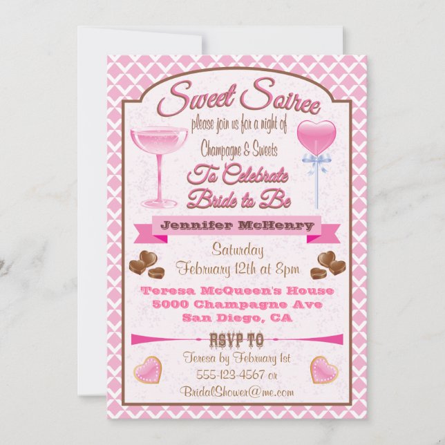 Douche nuptiale Soiree Sweet Invitations (Devant)