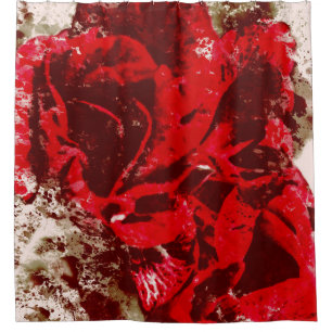 Douche rideau Rose rouge Aquarelle